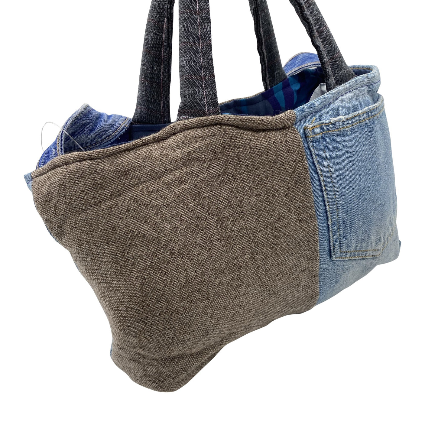 Naisten Handmade - Käsilaukku, koko Midi - Sininen (3)