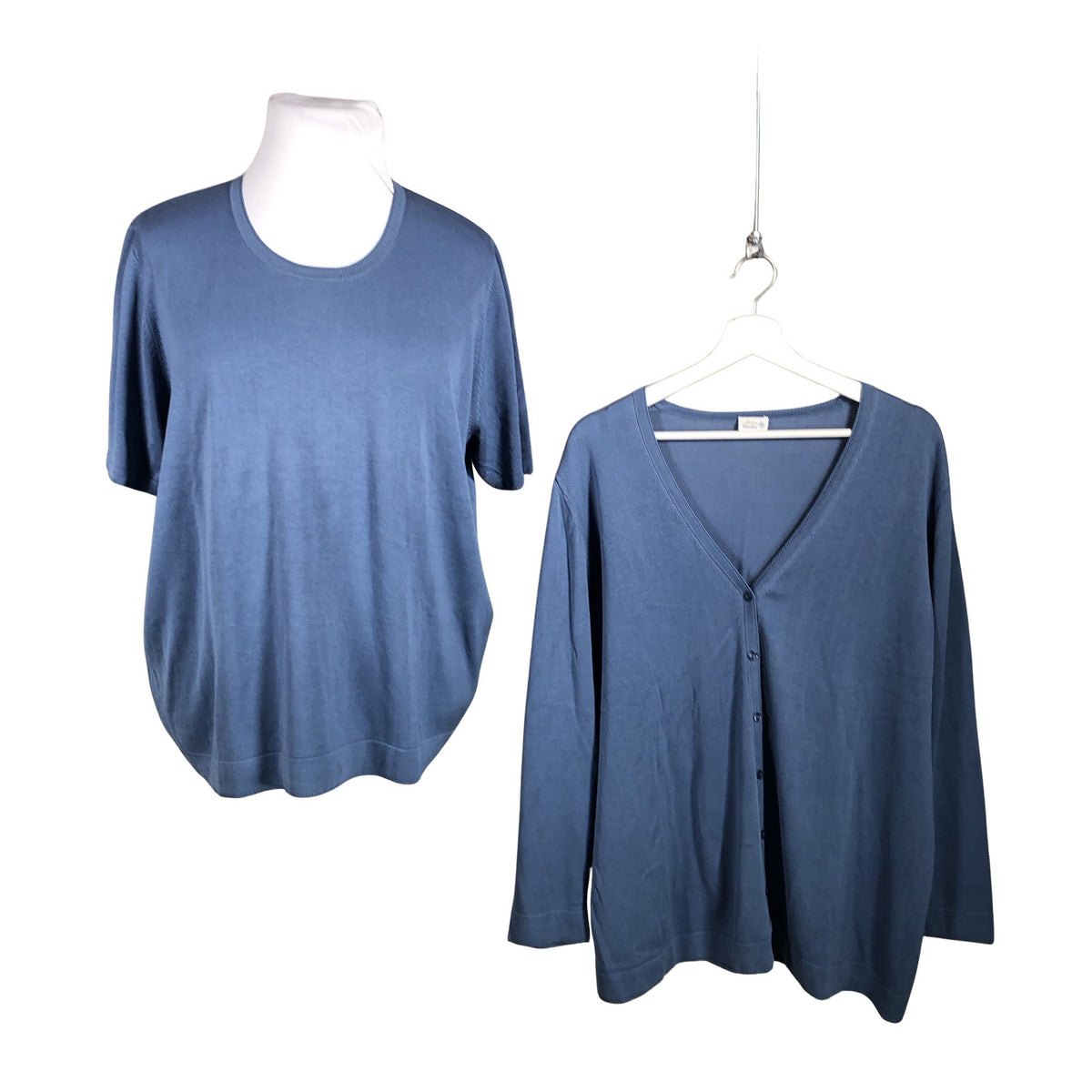 Naisten Atelier Creation - Neuletakki, koko 52 - Vaaleansininen (1)