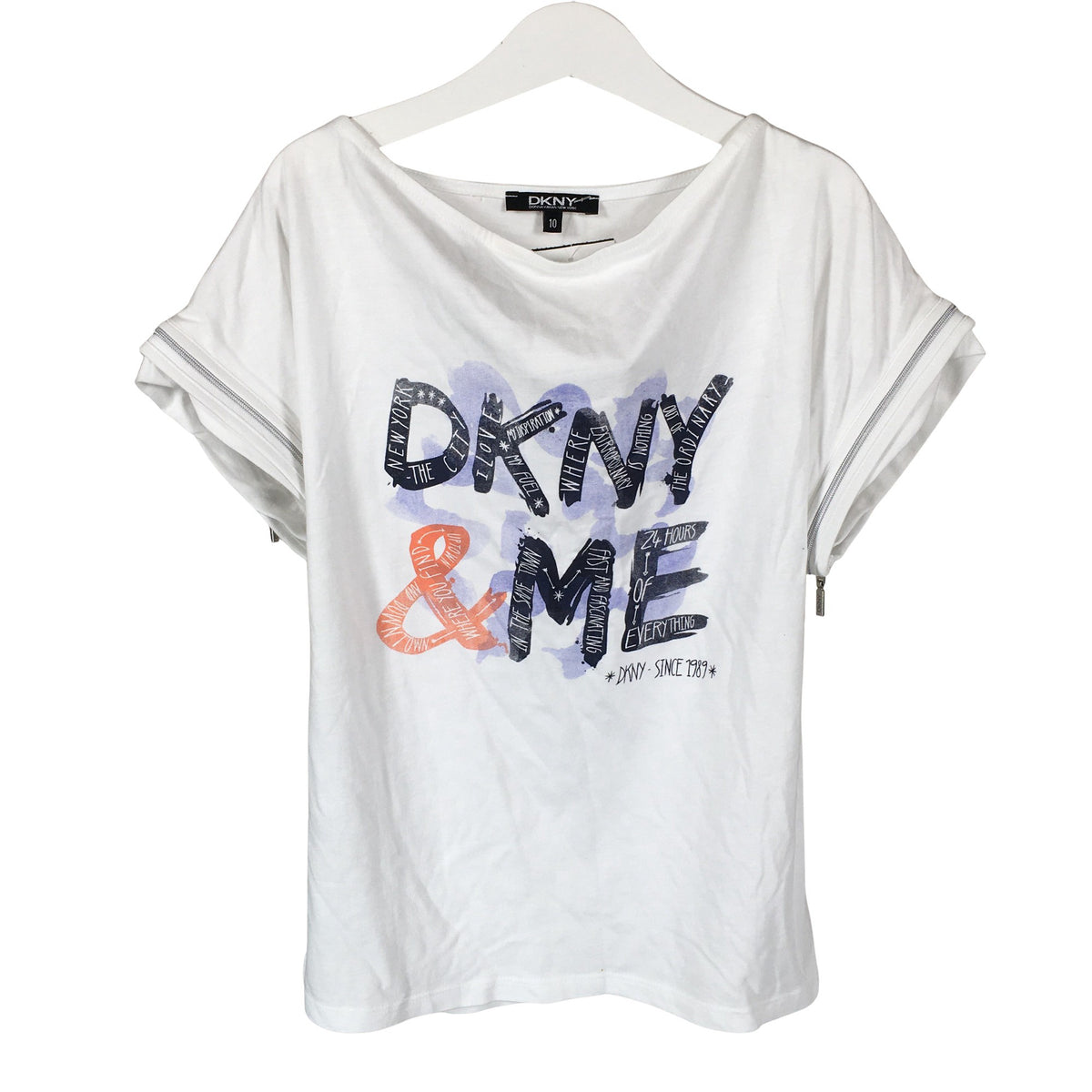 Tyttöjen DKNY - T-paita, koko 134 - 140 - Valkoinen (1)