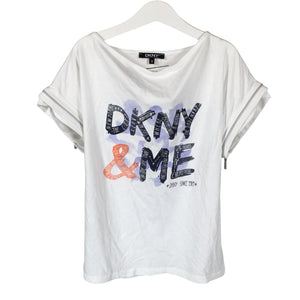 Tyttöjen DKNY - T-paita, koko 134 - 140 - Valkoinen (1)