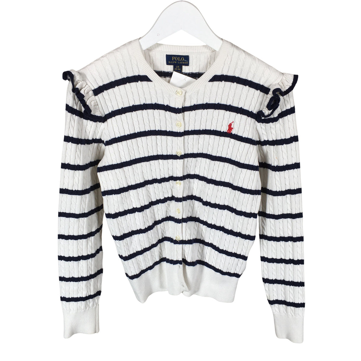 Tyttöjen Polo Ralph Lauren - Neuletakki, koko 158 - 164 - Valkoinen (1)