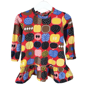 Tyttöjen Marimekko - Trikoomekko, koko 74 - 80 - Punainen (1)