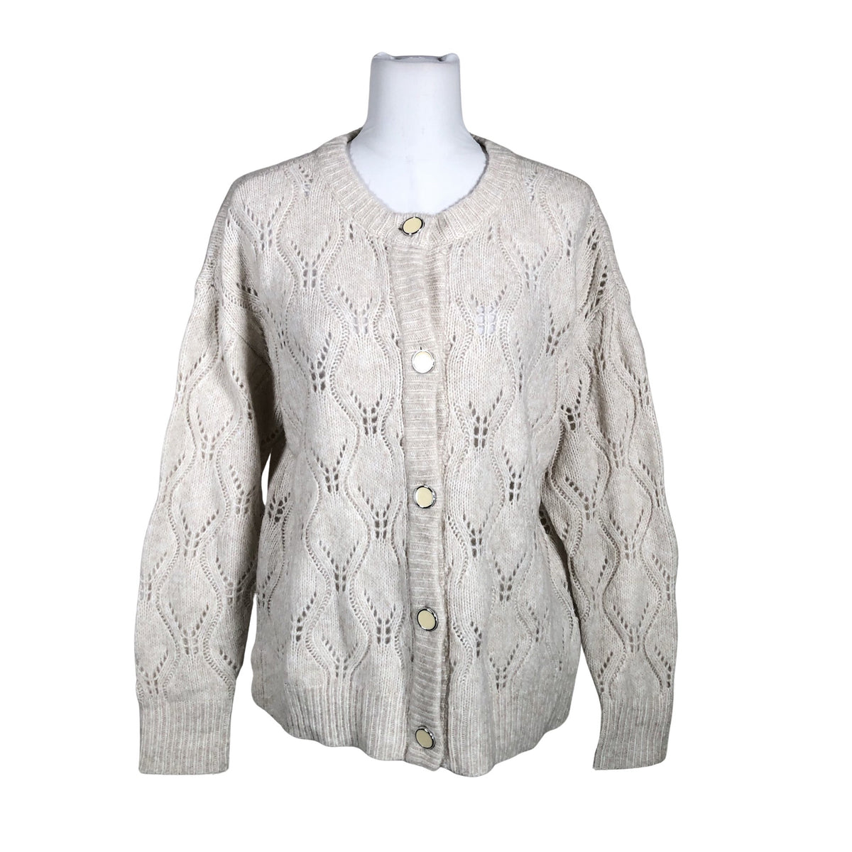 Naisten Fransa - Neuletakki, koko 38 - Beige (1)