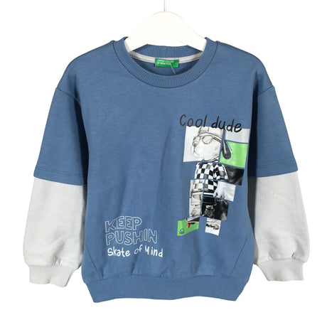 Unisex Benetton - Collegepaita, koko 104 - 110 - Vaaleansininen ()