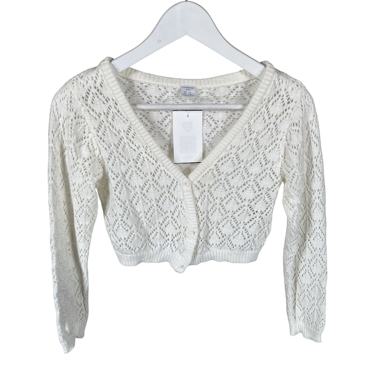 Tyttöjen Lindex - Neulebolero, koko 122 - 128 - Luonnonvalkoinen (1)