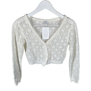Tyttöjen Lindex - Neulebolero, koko 122 - 128 - Luonnonvalkoinen (1)
