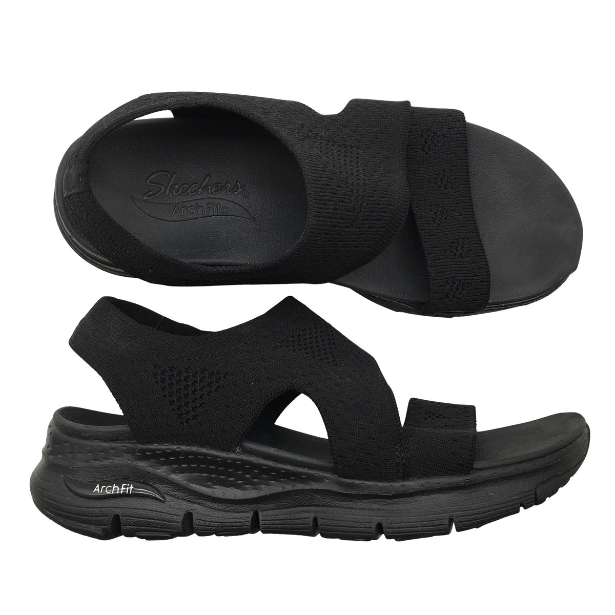 Naisten Skechers - Sandaalit, koko 38 - Musta (1)