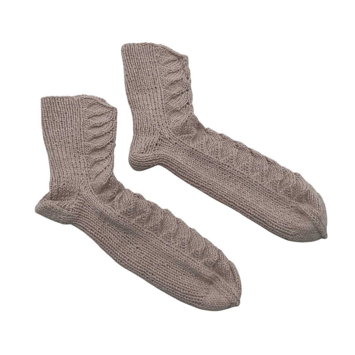 Tyttöjen Handmade - Villasukat, koko 36 - Beige (1)