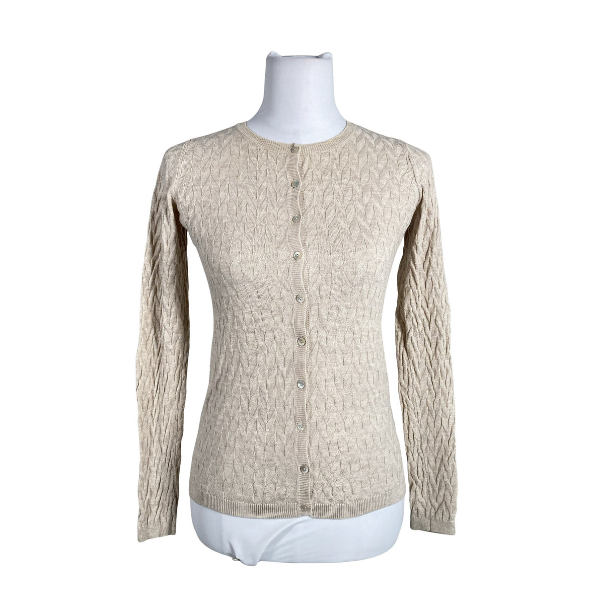 Naisten Esprit - Neuletakki, koko 36 - Beige (1)