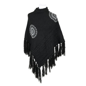 Naisten Desigual - Poncho, koko One size - Musta (1)