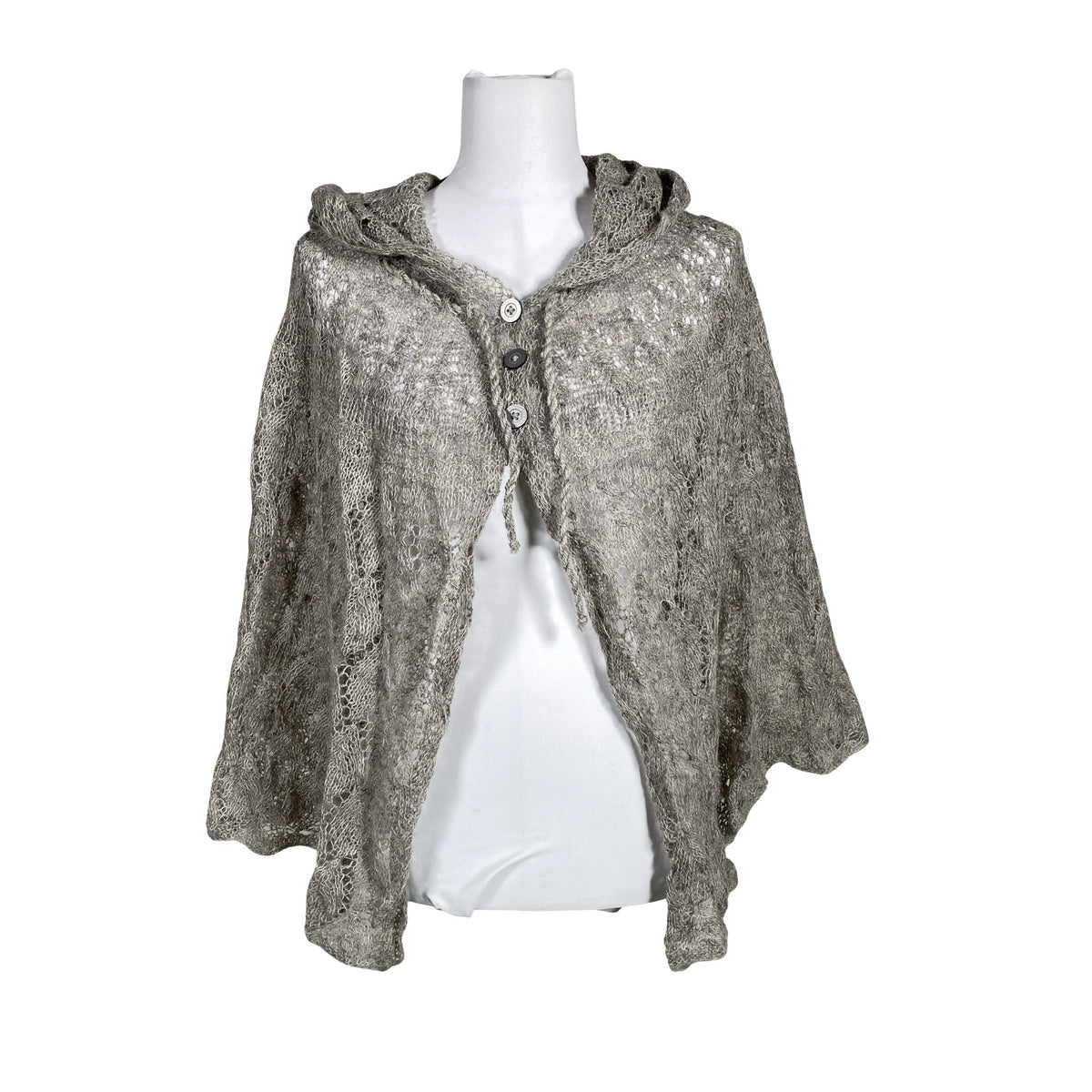 Naisten Handmade - Poncho, koko 36 - Harmaa (1)