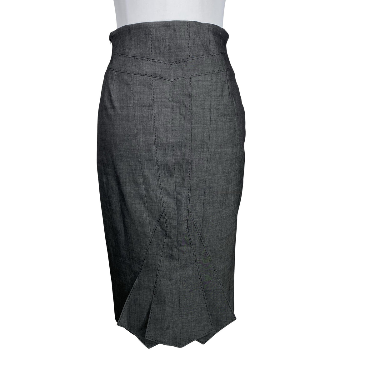 Naisten Karen Millen - Suora hame, koko 38 - Harmaa (2)