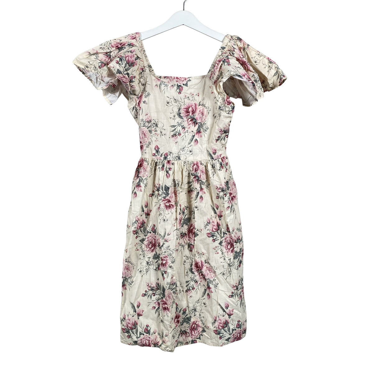 Tyttöjen Next - Kangasmekko, koko 134 - 140 - Beige (1)