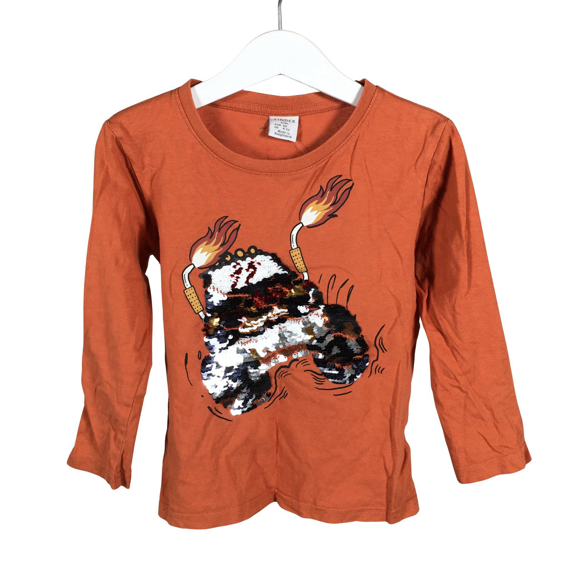 Unisex Lindex - T-paita, koko 110 - 116 - Oranssi (1)