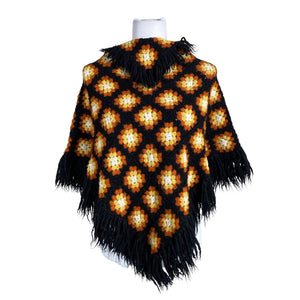 Naisten Handmade - Poncho, koko Ei kokoa - Oranssi (1)