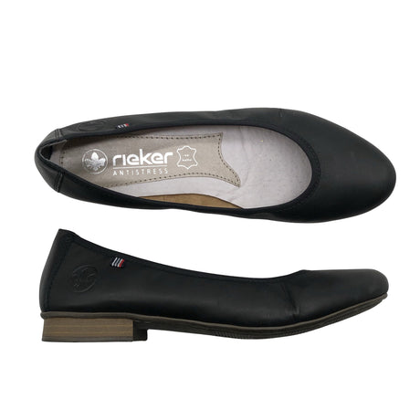 Naisten Rieker - Ballerinat, koko 40 - Musta ()