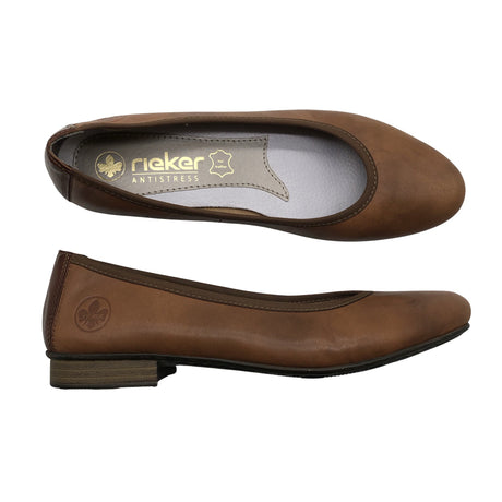 Naisten Rieker - Ballerinat, koko 40 - Ruskea ()