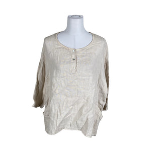 Naisten Puro Lino - Pusero, koko 38 - Beige (1)