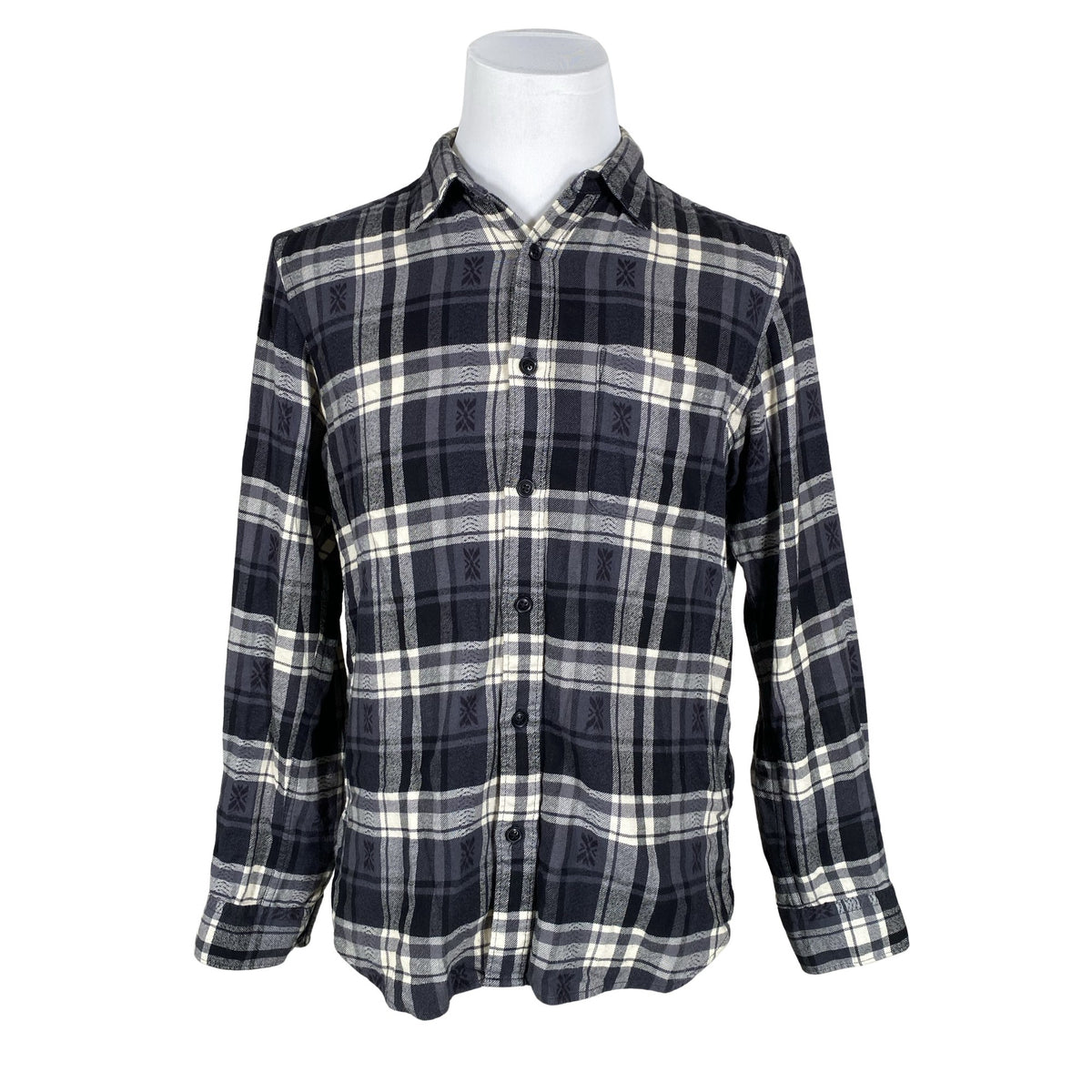 Miesten Uniqlo - Flanellipaita, koko M - Harmaa (1)
