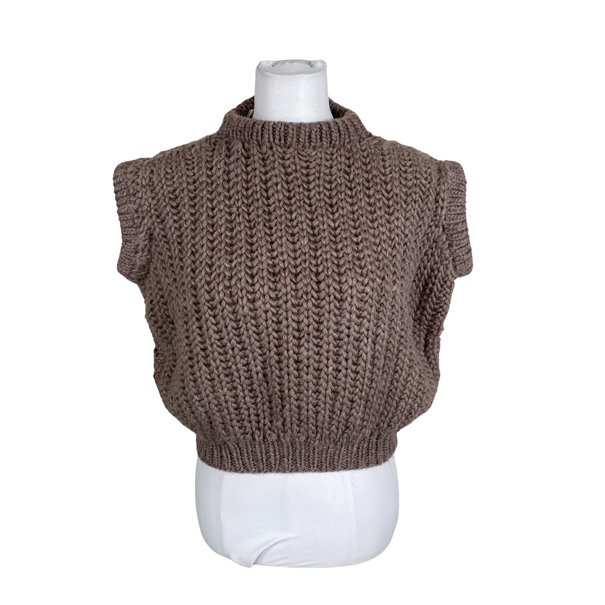 Naisten Handmade - Neulepaita, koko 38 - Ruskea (1)