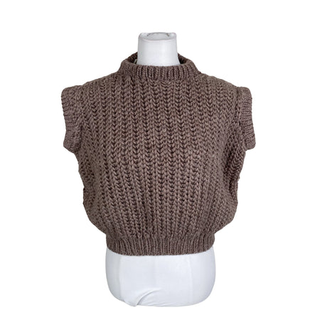 Naisten Handmade - Neulepaita, koko 38 - Ruskea ()
