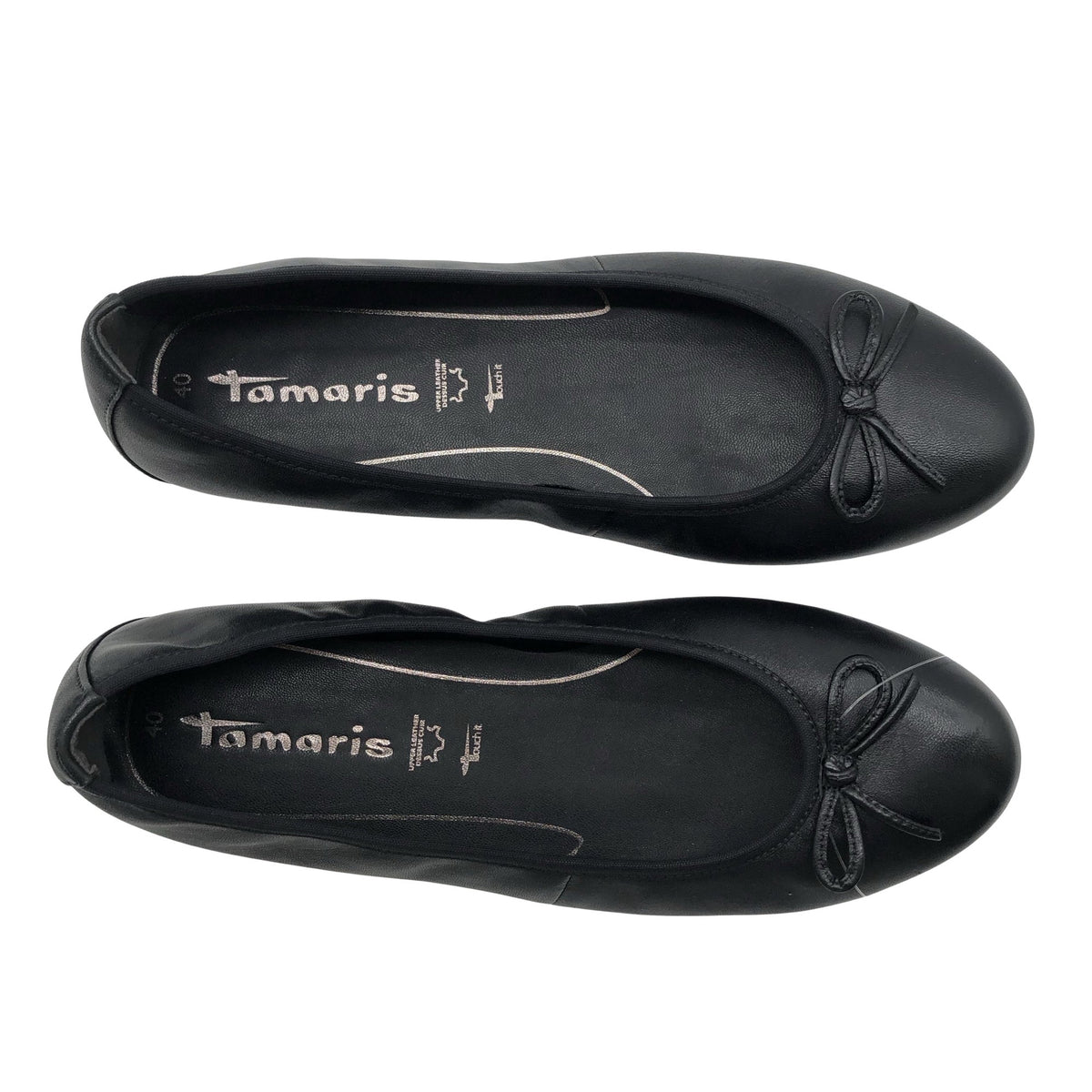 Naisten Tamaris - Ballerinat, koko 38 - Musta (1)