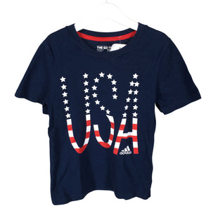 Unisex Adidas - T-paita, koko 122 - 128 - Sininen (1)