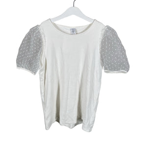 Tyttöjen Lindex - T-paita, koko 122 - 128 - Valkoinen (1)