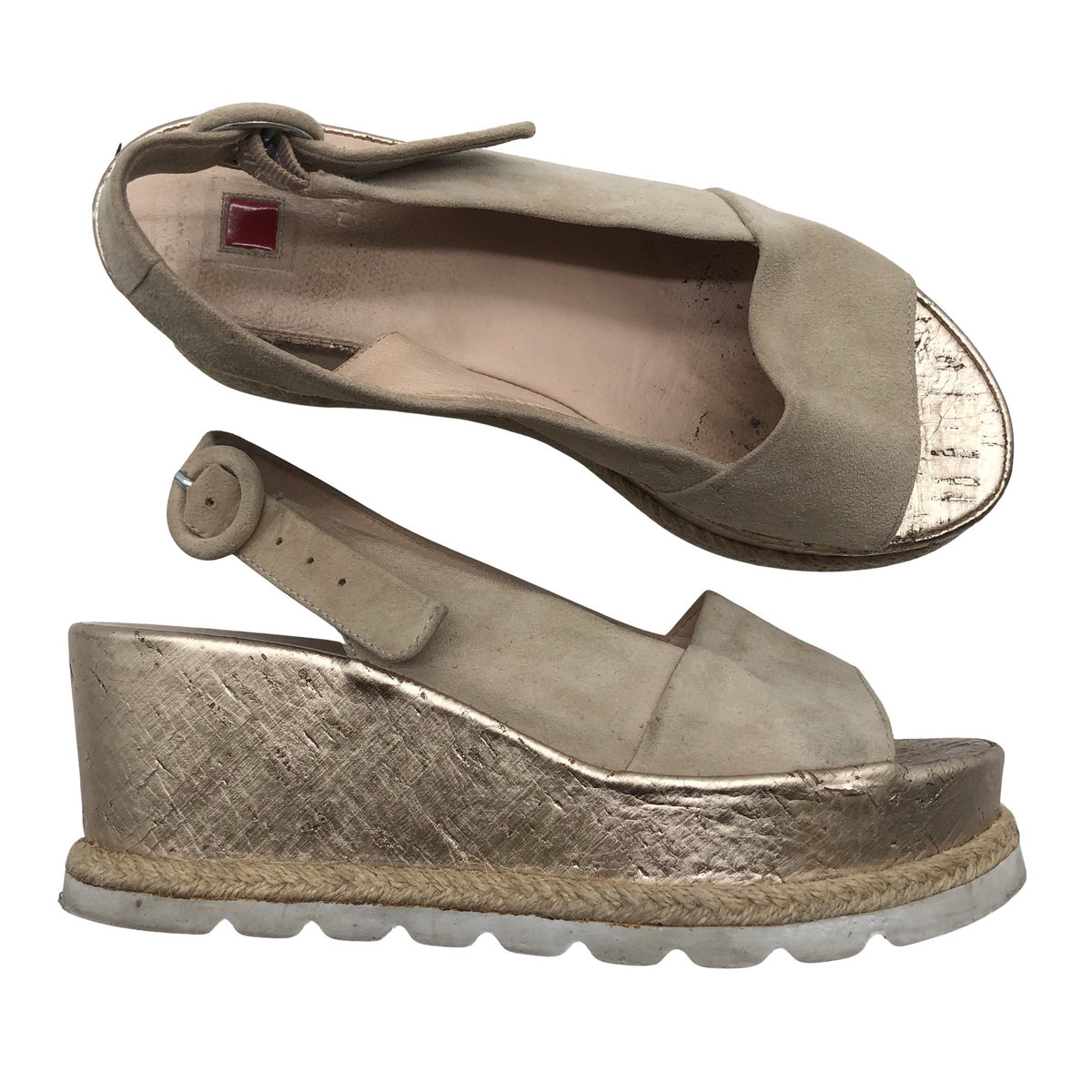 Naisten Högl - Kiilakorkosandaalit, koko 40 - Beige (1)