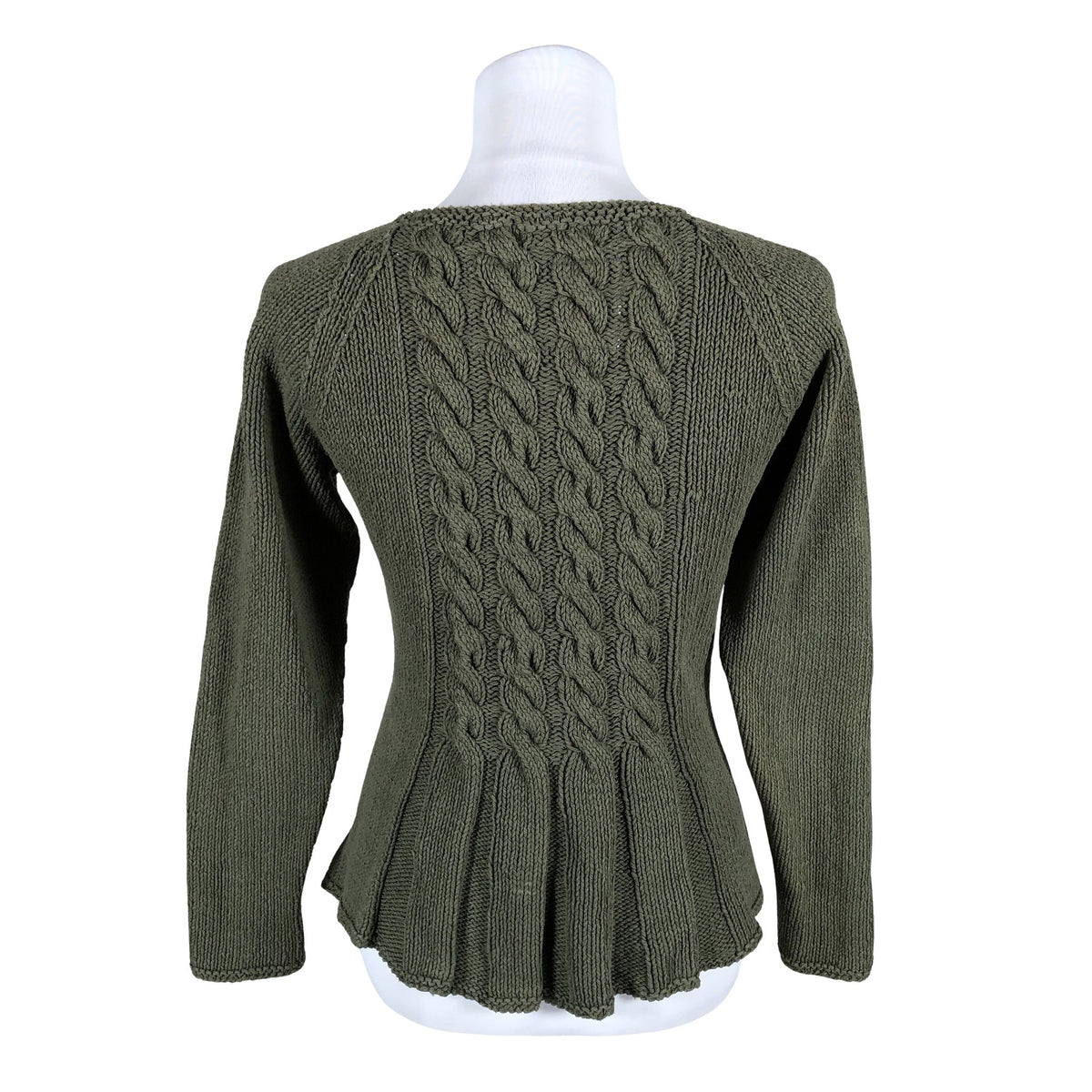 Naisten Handmade - Neuletakki, koko 36 - Vihreä (2)