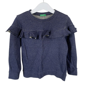 Tyttöjen Benetton - Collegepaita, koko 104 - 110 - Sininen (1)