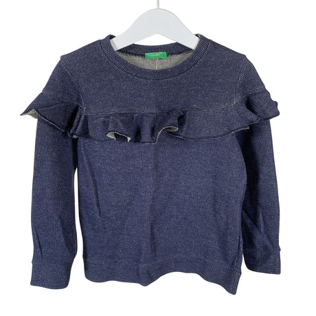 Tyttöjen Benetton - Collegepaita, koko 104 - 110 - Sininen ()