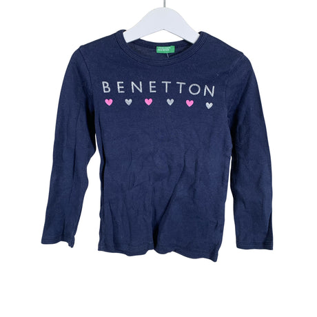Tyttöjen Benetton - Trikoopaita, koko 104 - 110 - Sininen ()