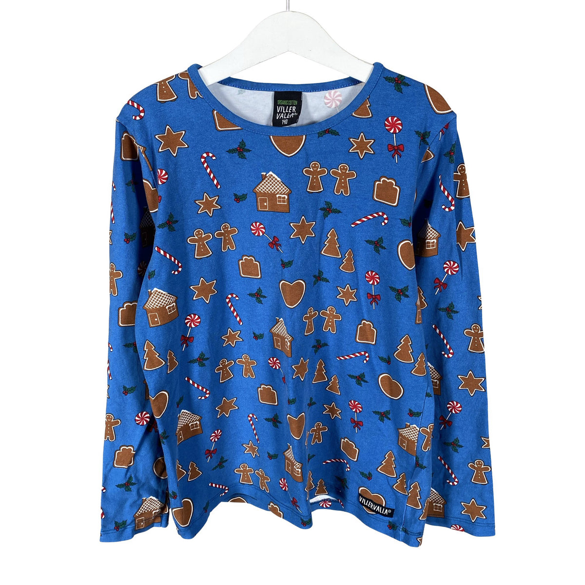 Unisex Villervalla - Trikoopaita, koko 134 - 140 - Sininen (1)