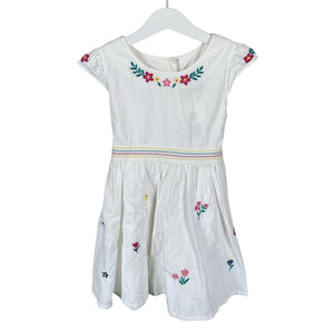 Tyttöjen Frugi - Kangasmekko, koko 104 - 110 - Valkoinen (1)