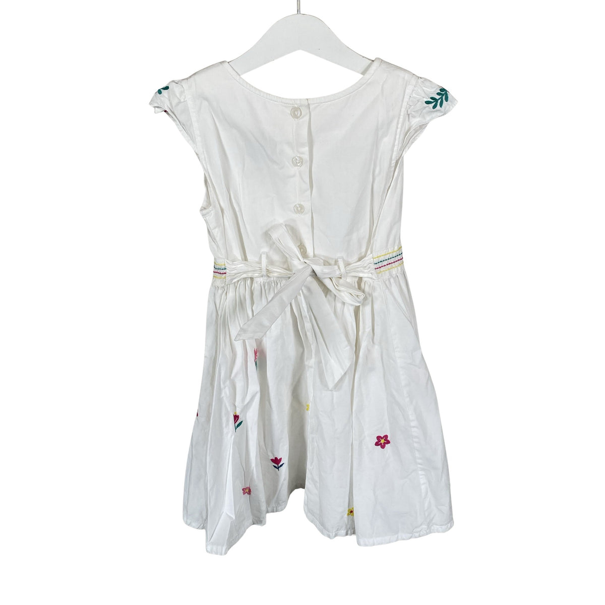 Tyttöjen Frugi - Kangasmekko, koko 104 - 110 - Valkoinen (2)