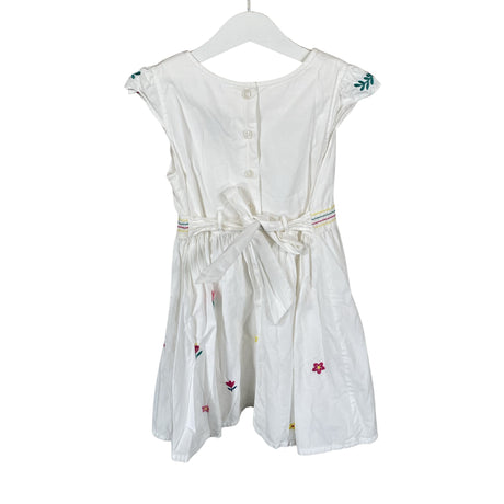 Tyttöjen Frugi - Kangasmekko, koko 104 - 110 - Valkoinen (2)