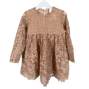 Tyttöjen Lil ´Atelier - Juhlamekko, koko 116 - 122 - Beige (1)