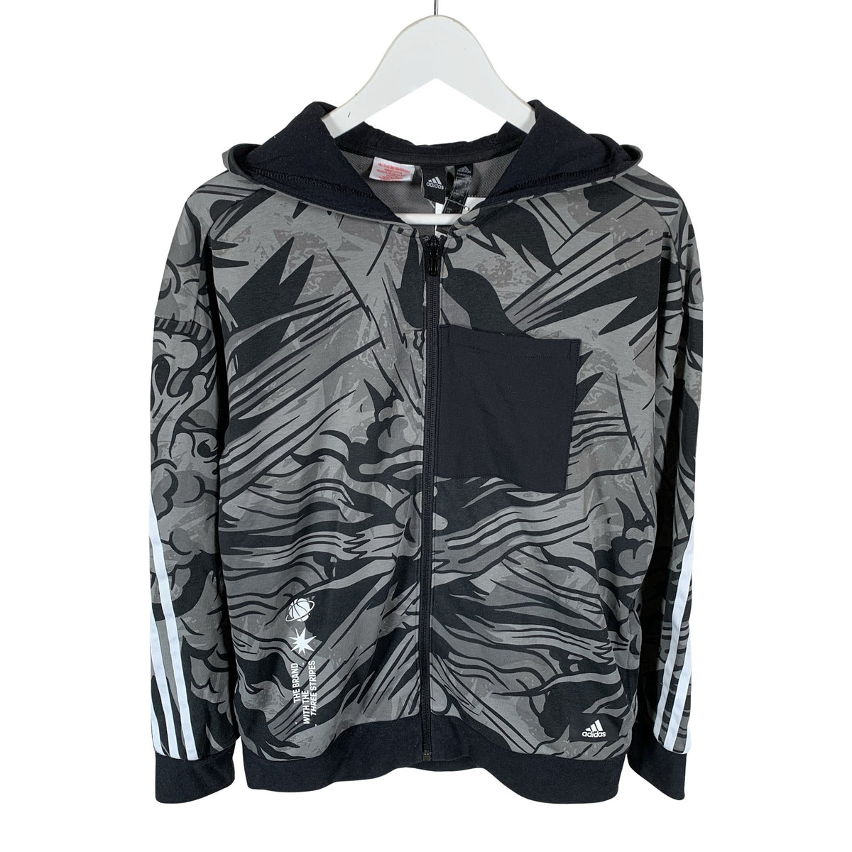 Poikien Adidas - Huppari, koko 158 - 164 - Harmaa (1)