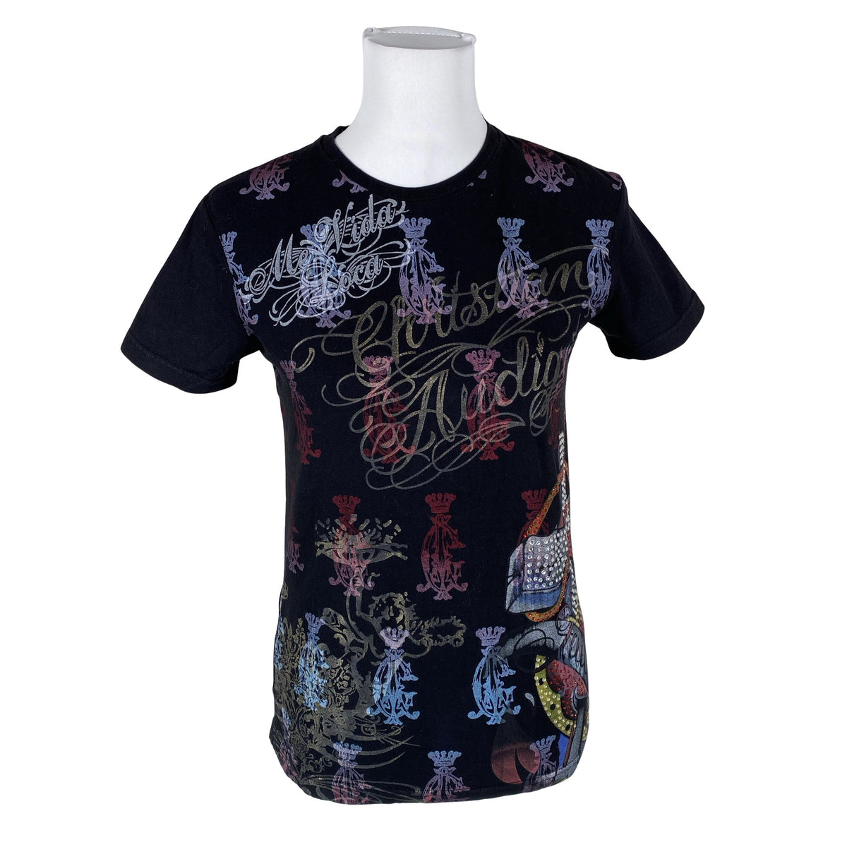 Naisten Christian Audigier - T-paita, koko 38 - Musta (1)
