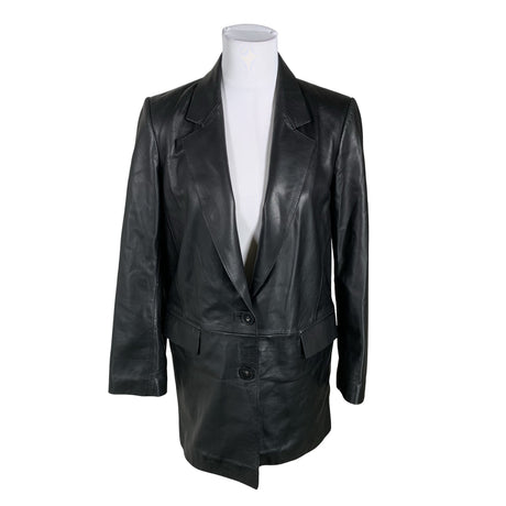 Naisten Massimo Dutti - Nahkatakki, koko 36 - Musta ()