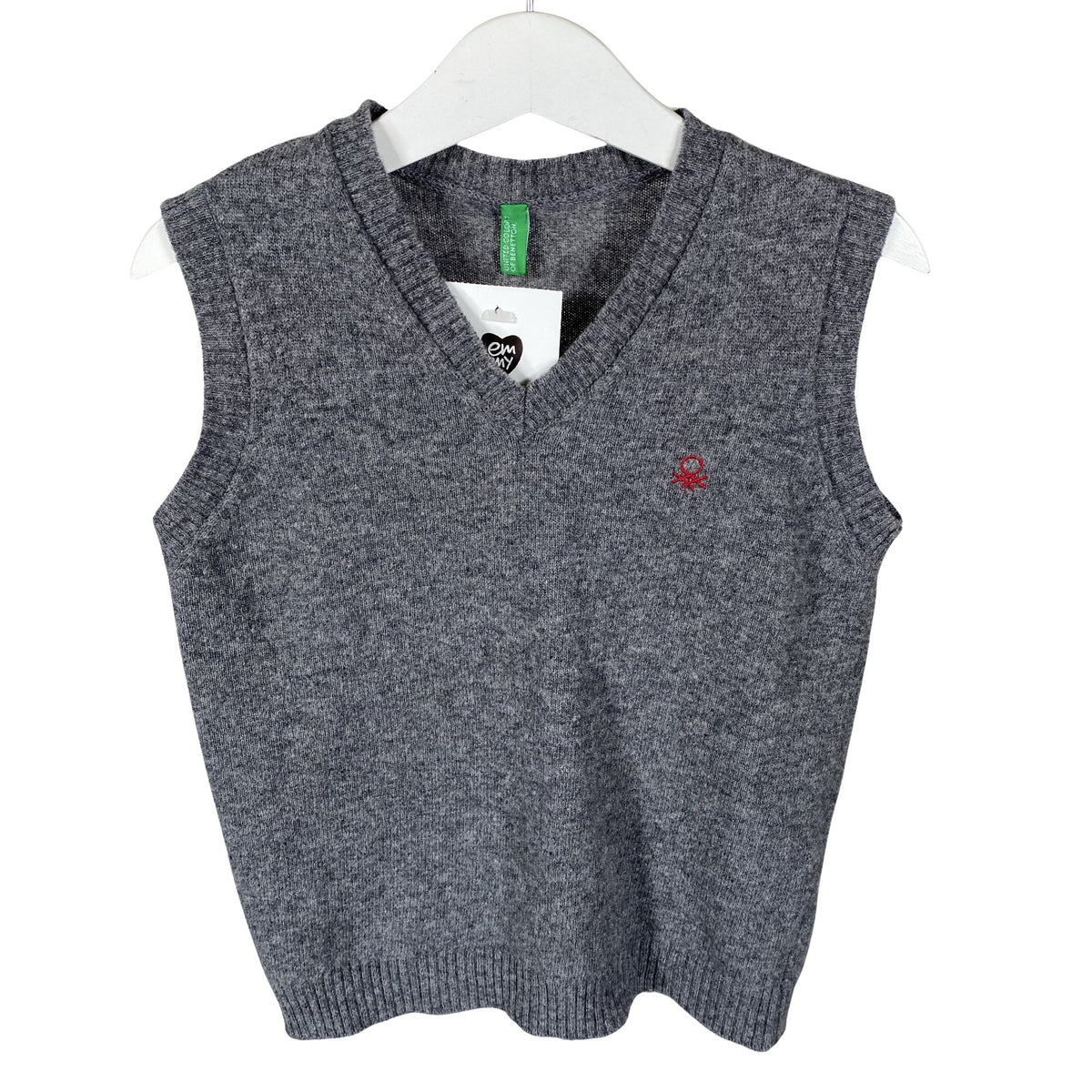 Unisex Benetton - Neuleliivi, koko 104 - 110 - Harmaa (1)