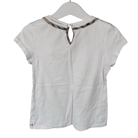 Tyttöjen Burberry - T-paita, koko 122 - 128 - Valkoinen (2)
