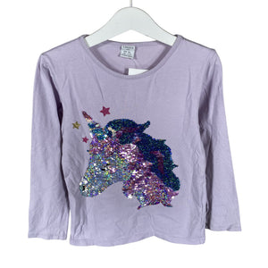 Tyttöjen Lindex - Trikoopaita, koko 116 - 122 - Violetti (1)