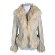 Naisten Urban Outfitters - Nahkatakki, koko 36 - Beige ()