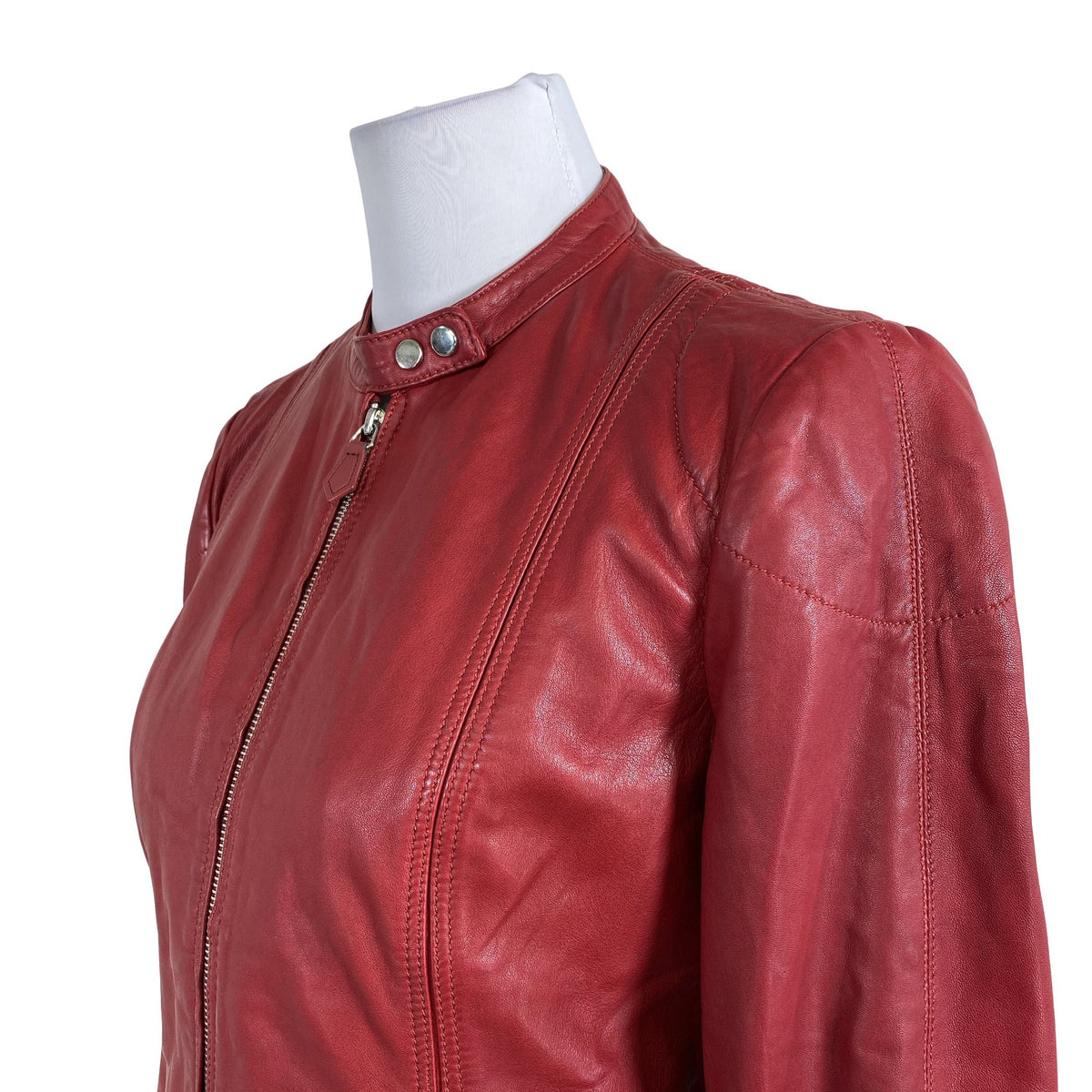 Naisten Massimo Dutti - Nahkatakki, koko 38 - Punainen (2)
