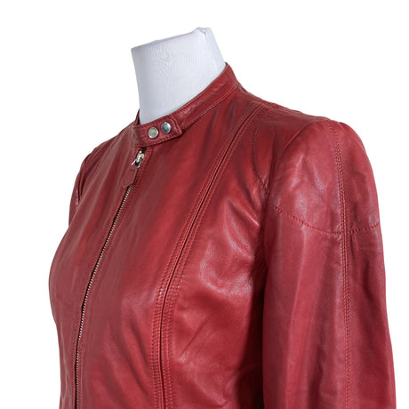Naisten Massimo Dutti - Nahkatakki, koko 38 - Punainen (2)