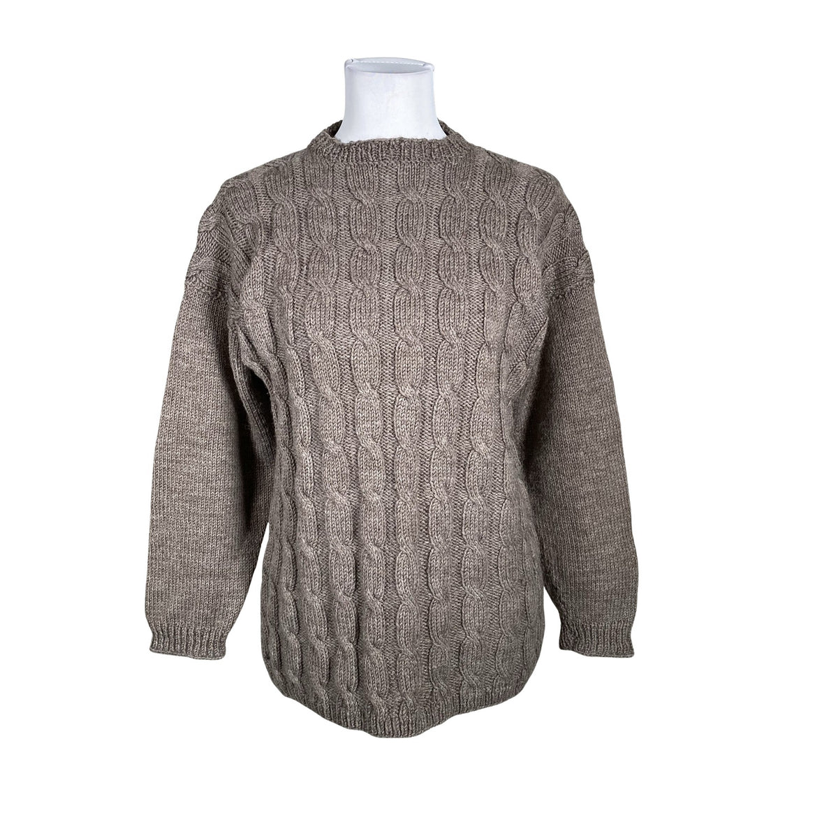 Naisten Handmade - Villapaita, koko 36 - Ruskea (1)