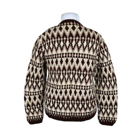 Naisten Handmade - Neuletakki, koko 42 - Ruskea (2)