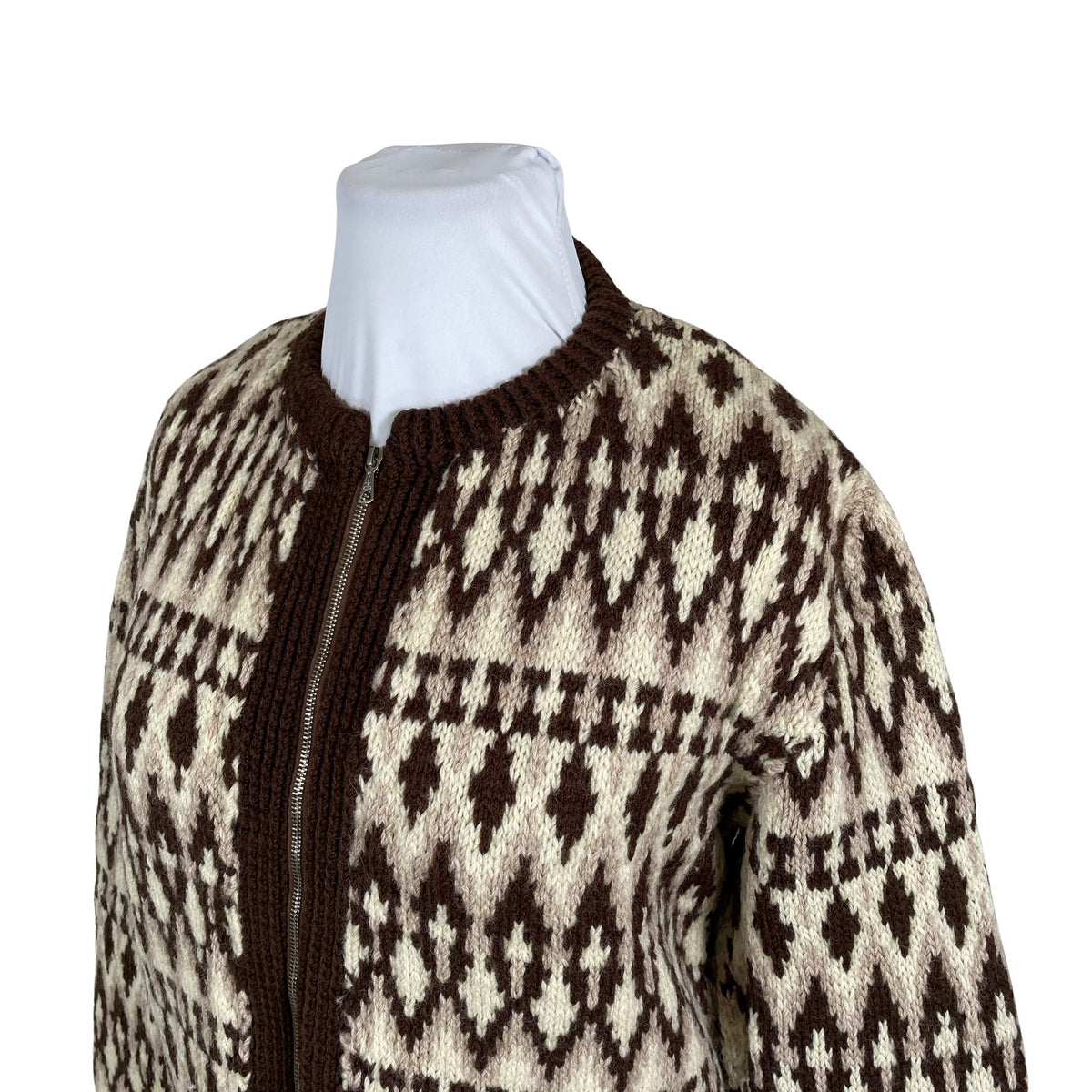 Naisten Handmade - Neuletakki, koko 42 - Ruskea (3)